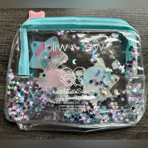 NWT Sanrio Little Twin Stars Cute Glittery Cosmetic Bag - Limited Edition - Picture 2 of 2
